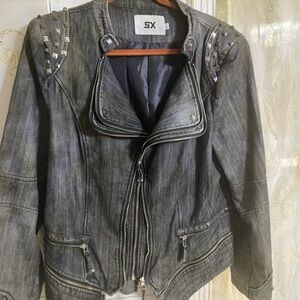 Women's Gray Studded Jacket